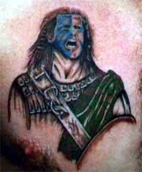 Scottish Tattoos on Great Likeness Of Mel Gibson As William Wallace  However  For The